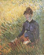 Vincent Van Gogh Woman sitting in the Grass (nn04) oil painting picture wholesale